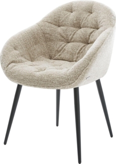 Esszimmerstuhl Gaio-Flex Webstoff Soft Beige 4-Fuß konisch Schwarz