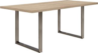 FORTE Tables Esstisch, Holzwerkstoff, Beige, 180 x 74,7 x 90 cm