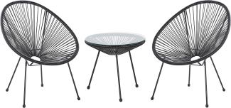 Bistro Set ACAPULCO II Schwarz