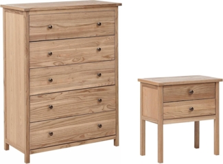 Schlafzimmermöbel Set heller Holzfarbton SALTON