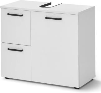 VANICE Badezimmer Waschbeckenunterschrank in Weiß FSC-zertifiziert - Bad Unterschrank Badezimmerschrank mit viel Stauraum - 70 x 60 x 35 cm (B/H/T)