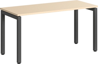 Steelcase Ottima Portico Homeoffice-Schreibtisch in fixer Höhe, Melamin-Tischplatte in der Ausführung Klare Eiche und Gestell in der Farbe Amsel, einfache Montage (140x60 cm)