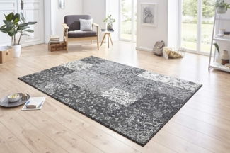 Kurzflor Teppich Kirie Grau Creme 160x230 cm