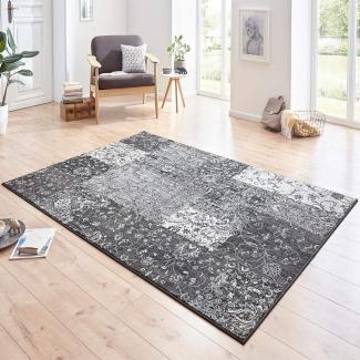 Kurzflor Teppich Kirie Grau Creme 160x230 cm