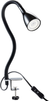 B.K.Licht LED Klemmleuchte Sirius, Dimmfunktion, mehrere Helligkeitsstufen, Leuchtmittel wechselbar, Warmweiß, 3-stufig, dimmbar, flexibler Schwanenhals mit Silikonmantel