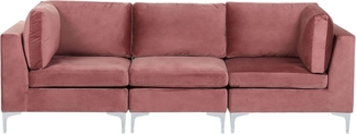 3 Sitzer Sofa EVJA Rosa Samtstoff Symmetrisch