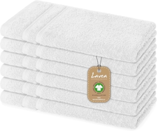 Lavea Gästehandtuch Bali, 30x50cm aus 100% Bio-Baumwolle, einzigartig weiche Gästetücher mit Aufhänger (Set, 6-St), hochwertiges und nachhaltiges Premium Gästetuch – saugstarke Faser