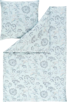 Estella Samt + Seide Flanell Bettwäsche 135x200 Pintura mint Gräser 5434-52