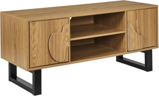 HOME DECO FACTORY, HD0434, Moderner TV-Schrank mit optimierter Aufbewahrung, Elegantes und pflegeleichtes Design, kompatibel mit Allen Fernsehern, braun schwarz, 110 x 48 x 40 cm