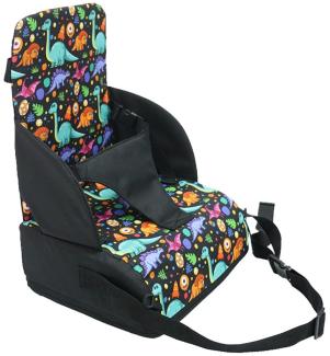 Fansu Kinder Sitzkissen Sitzerhöhung Stuhl, Baby Tragbar Sitzkissen Sicherheit Design Verstellbar Zerlegbar Kleinkinder Esszimmerstuhl ErhöHen Pad Esszimmer Boostersitze (schwarzer Dinosaurier)