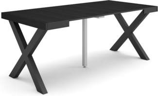 Skraut Home | Ausziehbarertisch | Multifunktionaler ausziehbarer | 180 | Für 8 Gäste | Massivholz Beine | Moderner Stil | Schwarz