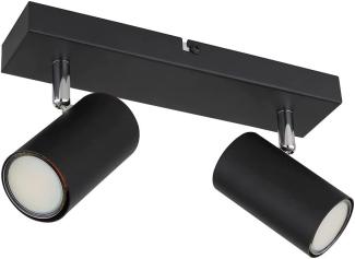 Deckenstrahler, Metall, verchromt, schwarz matt