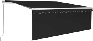 vidaXL Markise Manuell Einziehbar mit Rollo 4,5x3 m Anthrazit 3069319