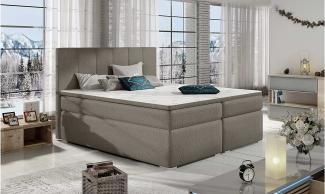 Stylefy Jupiter Boxspringbett Dunkelbeige Strukturstoff INARI 160x200 cm