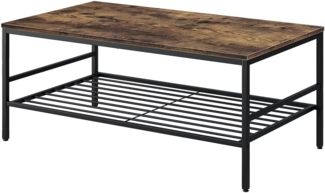 Vicco Couchtisch Goldkraft Eiche/Schwarz 106x60 cm mit Ablage, Fyrk