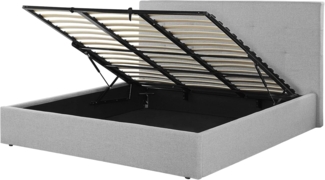 Bett mit Stauraum LORIENT 180 x 200 cm Stoff Grau