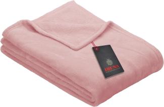 Ibena Olbia Decke 150x200 cm – Kuscheldecke rosa, Sofadecke aus kuschelig weichen Mikrofaserflausch