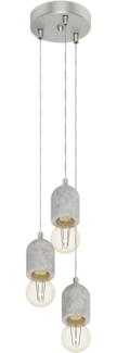 Eglo 95523 Hängeleuchte Silvares in grau Beton grau 3X40W H:150 Ø 25cm