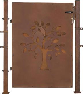 Gartentür Zauntür Gartentor 80 cm Rost Hoftor Hoftür Gartenpforte Baum Design