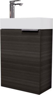 Planetmöbel Waschtisch mit Unterschrank 40 cm Waschbecken Bad Gäste WC, Anthrazit