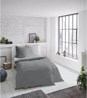 Bettwäsche Melange uni grau 155x220 cm