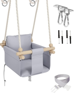 MAMOI® Schaukel | Babyschaukel | Schaukel indoor Kinder | Holzschaukel Baby | Kinderschaukel Holz | Indoor Babyschaukel | Indoor Schaukel + SICHERHEITSGURT | CE | 100% ECO | Made in EU