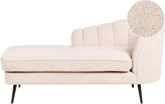 Chaiselongue Bouclé hellbeige rechtsseitig ALLIER