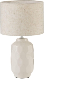 Pauleen Tischleuchte Charming Sparkle max. 20W Crème Stoff/Keramik, ohne Leuchtmittel, E14