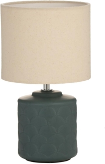 Pauleen 48326 Tischleuchte Glowing Midnight E14 max. 20W Creme, Dunkelgrün Stoff, Keramik