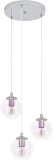 EGLO Cluster Hängelampe Ariscani 2, 3-flammige Pendelleuchte irisierend, Esstisch Hängeleuchte bunt schimmernd, Esszimmerlampe hängend aus Metall in Chrom und Glas, E27, Ø 42,5 cm