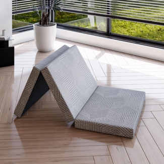 EGO Home Klappmatratze 65x196 cm, 3-teilige Faltmatratze Härtegrade H3, Hoch 10 cm, Gel Schaumstoff Faltbare Matratze 196x65 cm für Reisen, Camping, Outdoor, Boden, Gästebett, Öko-Tex Zertifiziert