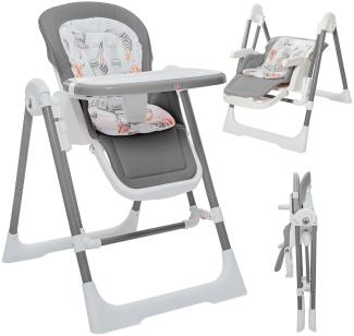 Baby Vivo Hochstuhl Kinderhochstuhl 3in1 / Babywippe für Kinder - Lulu in Grau