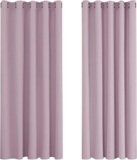 Deconovo Kälteschutzvorhang Blickdicht Verdunkelungsvorhang Kälteschutz Gardinen Kinderzimmer, 183x168 cm(HöhexBreite), Hellpink, 2er Set