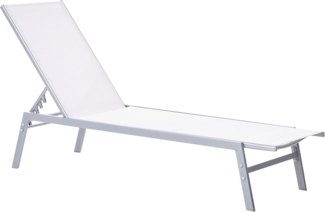 Beliani 'NOLI' Gartenliege, Metall weiß, 53 x 154 x 96 cm