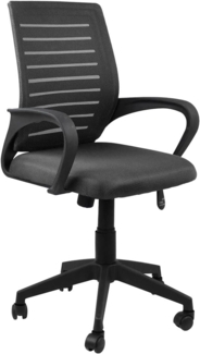 WeHome Futura ergonomischer Bürostuhl, Schreibtischstuhl 62 x 60 x 95 – 105 cm, Bürostuhl mit Armlehnen, gepolsterter Sitz, 360-Grad-Drehung, höhenverstellbar, Basis mit Rollen (schwarz)