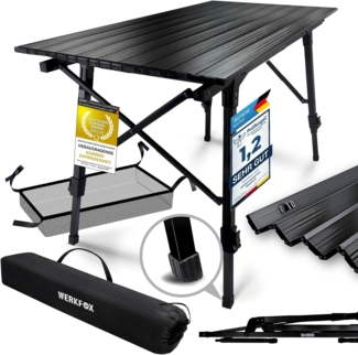 Goods+Gadgets Campingtisch Klapptisch (Klappbarer Multifunktionstisch, mit aufrollbarer Tischplatte), & Tragetasche