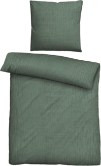 biberna Musselin Bettwäsche 0480500 UNI, schilfgrün, 1x 135x200 cm + 1x 80x80 cm