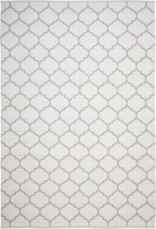 Teppich beige 160x230 cm marokkanisches Muster zweiseitig Kurzflor AKSU