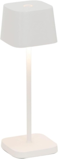 Zafferano, Ofelia Micro Lampe, Kabellose, Wiederaufladbare Tischlampe mit Touch Control, Auch für den Außenbereich Geeignet, Dimmer, 2200-3000 K, Höhe 20 cm, Farbe Weiß
