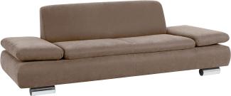 Terrence Sofa 2,5-Sitzer Veloursstoff Sahara Metallfüße verchromt