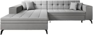 Designer Sofa Frida mit Schlaffunktion Stoff Grau Links