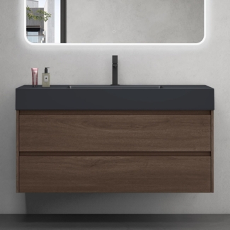 doporro Badmöbel-Set Badezimmermöbel Waschbecken Waschtisch Badezimmer-Schränk, Wasser abweisend, großer Stauraum