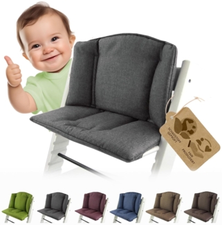 Bambiniwelt Sitzkissen, kompatibel mit Stokke 'Tripp Trapp' Hochstuhl, meliert dunkelgrau