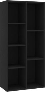 vidaXL Bücherregal Schwarz 50x25x106 cm Holzwerkstoff 801108