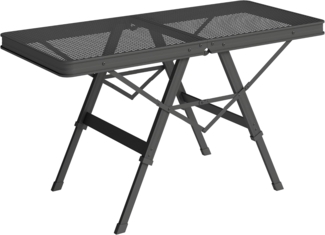 Outsunny Campingtisch mit Metallgitter (höhenverstellbar Klapptisch, 1-St, klappbar Gartentisch aus Aluminium), für Garten, Balkon, Camping, 90 x 40,5cm Schwarz