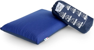 Talamo Italia Kissen für Campingbett, 100% Made in Italy, Memory Foam Kissen mit wasserdichtem und abnehmbarem Bezug, Einfach aufrollen, 50x35xh13 cm