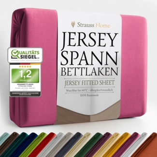 Strauss Home Spannbettlaken Premium, Gummizug: Rundumgummi, 150gr/m2 Premium Jersey 100% Baumwolle