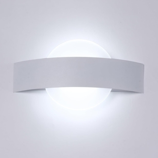 Comely Wandlampe LED Innen, 12W 1350LM Modern Wandleuchte, Weiß Acryl Wandbeleuchtung für Wohnzimmer Schlafzimmer Flur, Kaltweiß 6500K