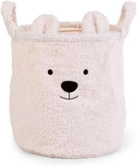 Childhome Teddy Korb Aufbewahrungsbox Spielzeugtonne 30x30x30 cm Weiss