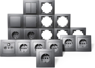 Schalter und Steckdosen Set McPower Flair ''Wohnlandschaft'', 20-teilig, anthrazit